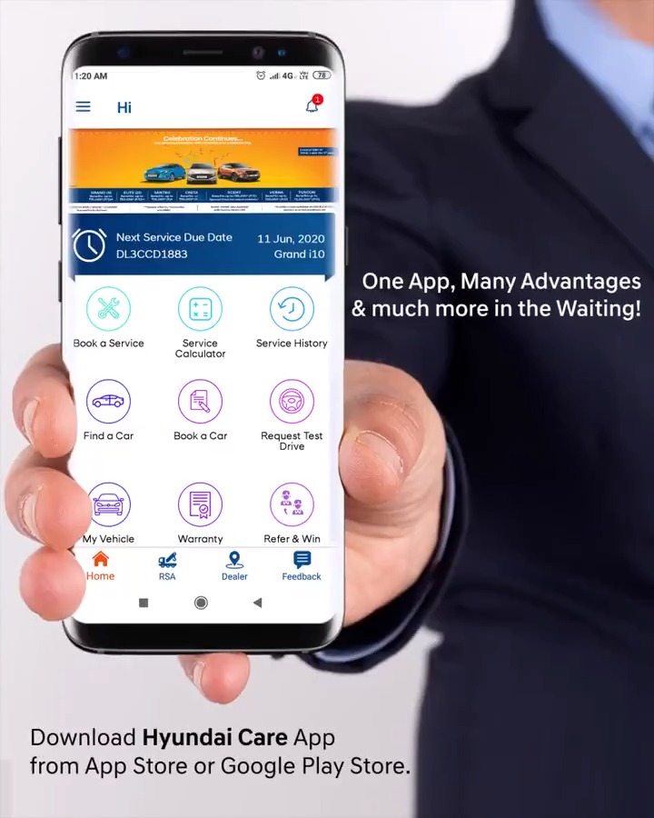 Hyundai India on Twitter: "Download the new 'Hyundai Care' App and ...