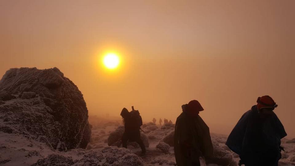 Enjoy glisten of the Sunset while you are on the top of the Mount Kilimanjaro.

#mountains ⛰ #snow #kilimanjaro #mountkilimanjaro #mtkilimanjaro #kilimanjaro2022 #thewingsofkilimanjaro #kilimanjaromountain #kilimanjaroclimb #kilimanjaroclimbing #climbingandhiking