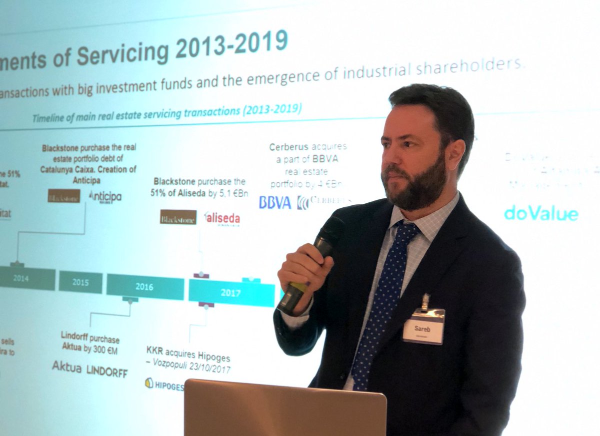 sareb's tweet photo. ¡Continúa el #NPL Iberia 2019 de #SmithNovak en #Madrid! En esta última jornada nuestro Subdirector General de Estrategia, Precios e Información, Iker Beraza, habla sobre el servicing y los desarrollos futuros del mercado de la gestión de créditos inmobiliarios. #SarebNPL2019 https://t.co/NGMe2rDeFr
