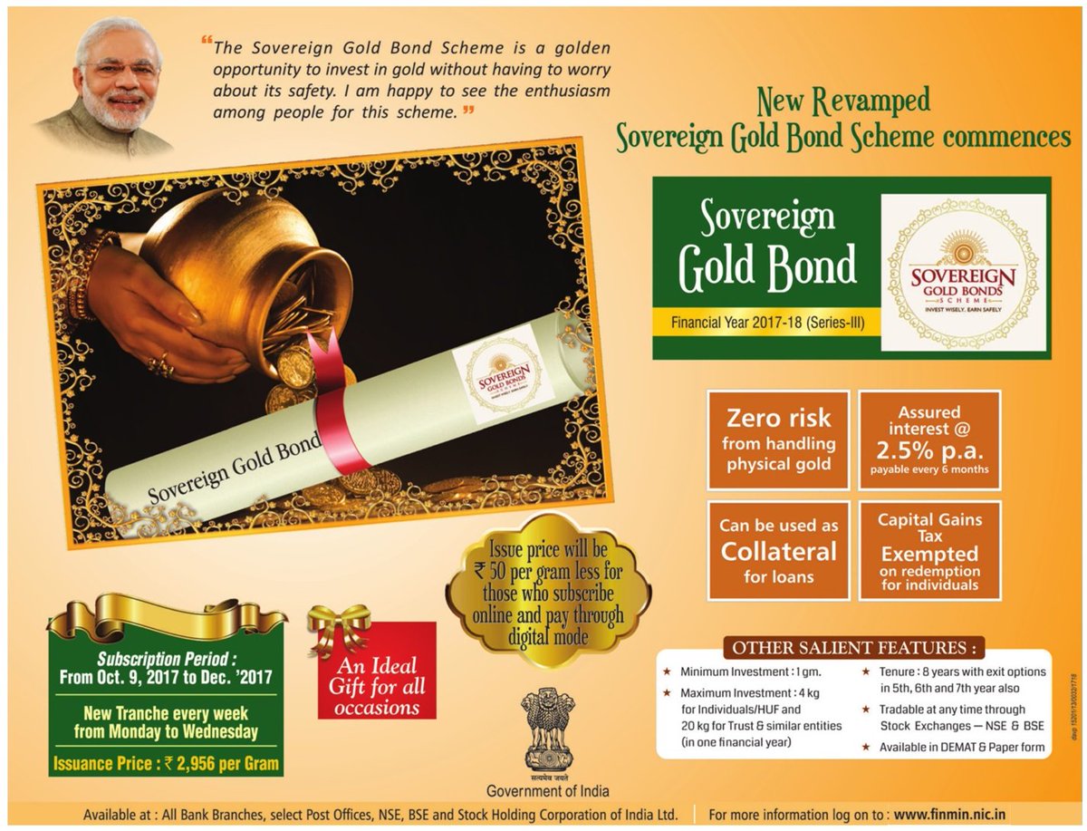 20. Gold Monetization Scheme:  #Gold Monetisation Scheme was launched by the Government of  #India in 2015, under this scheme one can deposit their gold in any form in a GMS  #account to earn  #interest as the price of the gold  #metal goes up.