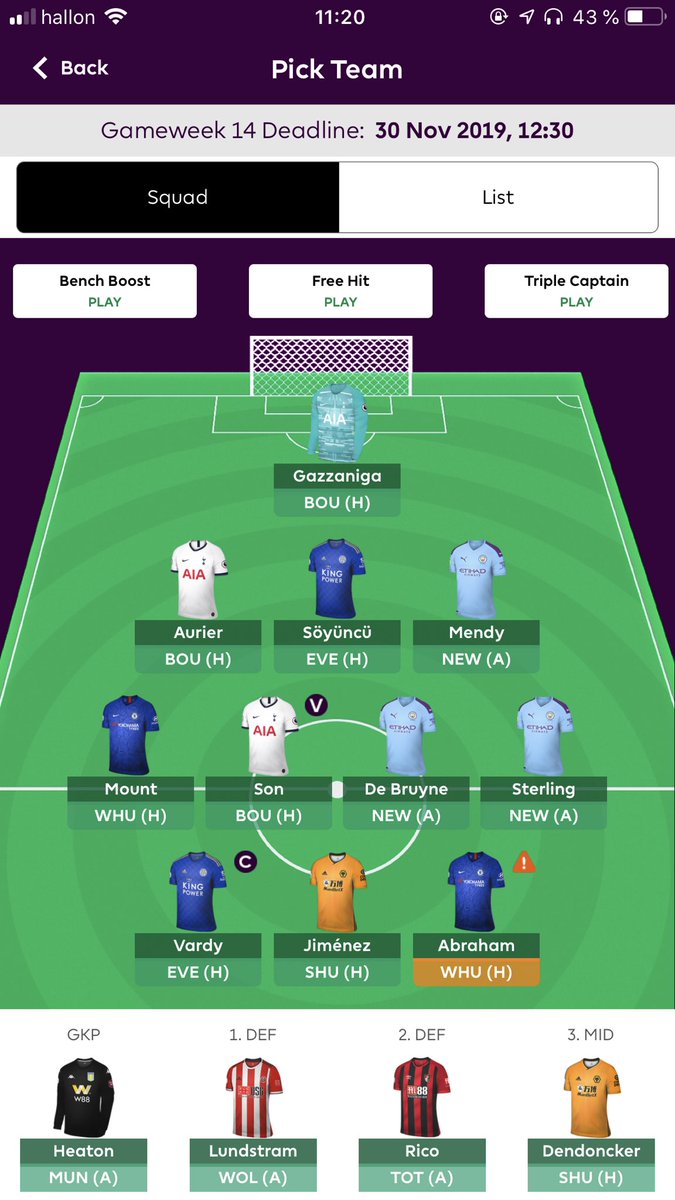 simrydafc's tweet image. Vilka ska lira? Tänker jag rätt när jag chansar med Tammy och låter Sir John komma in från bänken om han spelar? @GustenDahlin @hofmannjesper @JohnsonBjorn @fantasypl_dobb