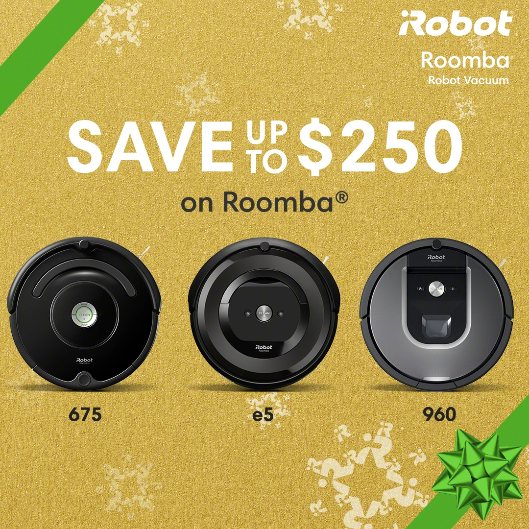 iRobot on Twitter: "This #BlackFriday, save up to $250 on #Roomba 675, e5, and 960: Hurry! Offers end on 11.30.19. #TreatYourHome https://t.co/Lh8nQMbfBd" / Twitter