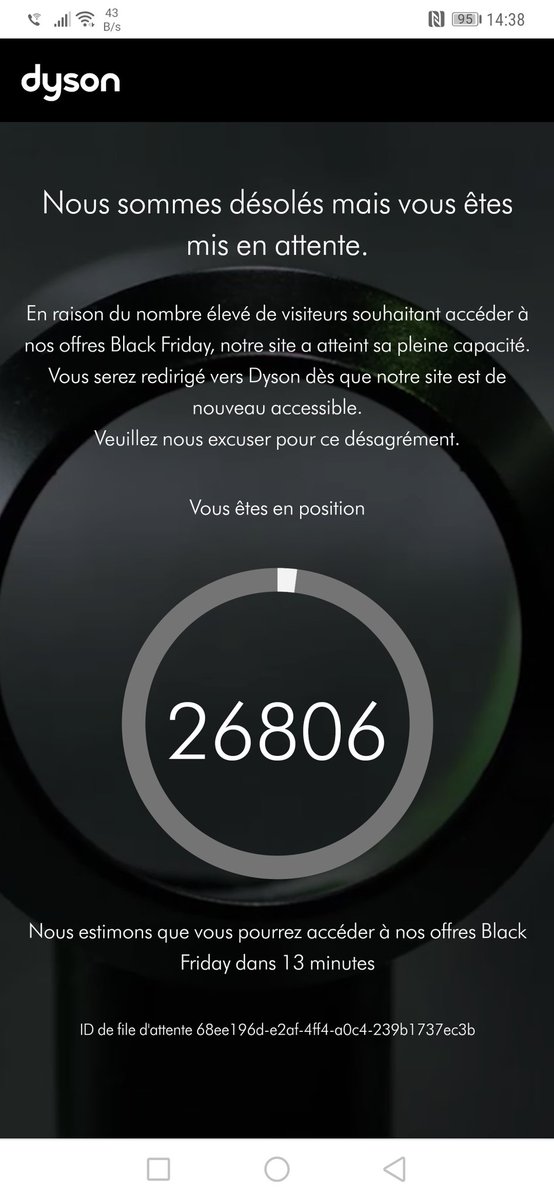 PAndre_Martin's tweet photo. Un pic de connexion et de chiffre d'affaire en ce #BlackFriday, saturation des serveurs de @Dyson. Allez, encore 26806 connexions et c'est à moi ! https://t.co/wpG8eOtRN8