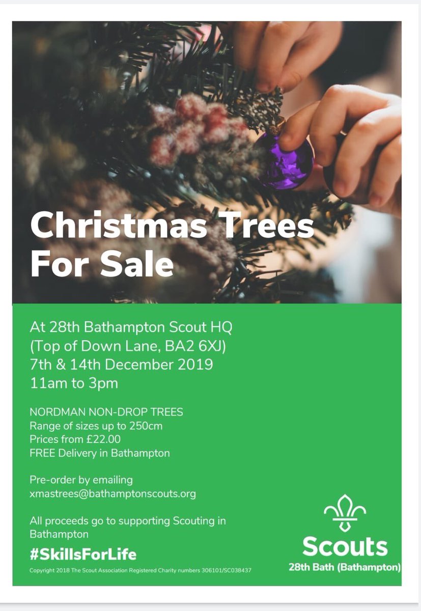28thBathampton's tweet photo. Just over one week until our first day of Christmas tree sales. Folks were disappointed last year so do place an order, even if to collect on 14th- we will keep it safe and cool for you  #tistheseason https://t.co/DQRvFMWeAn