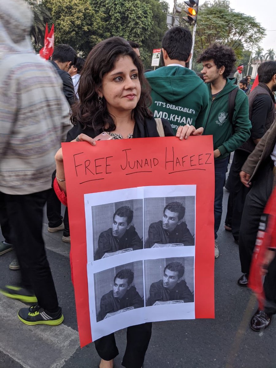 NidaKirmani's tweet photo. Final arguments to be heard for Junaid Hafeez tomorrow. Hope there are no further delays on the part of the prosecution, &amp; justice is served soon. 🤞🏽🙏🏽 #StudentsSolidarityMarch #freeJunaidHafeez https://t.co/spw76pljm4