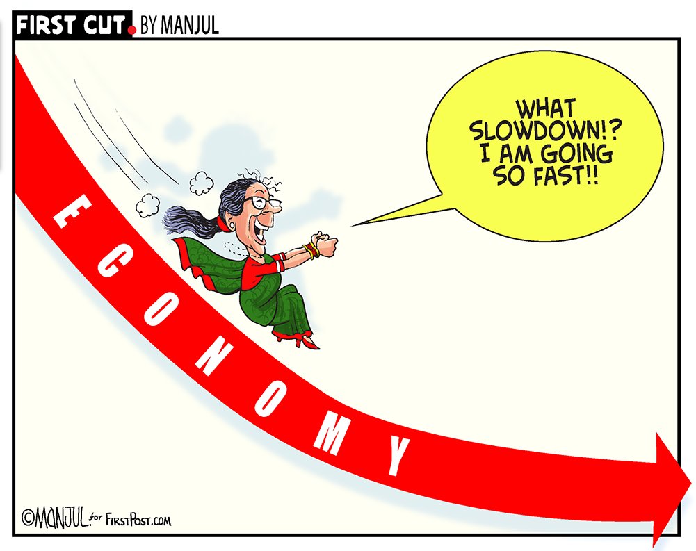 Manjul Gdp Economy My Cartoon For Firstpost More T Co D7eqajug8i Slowdown