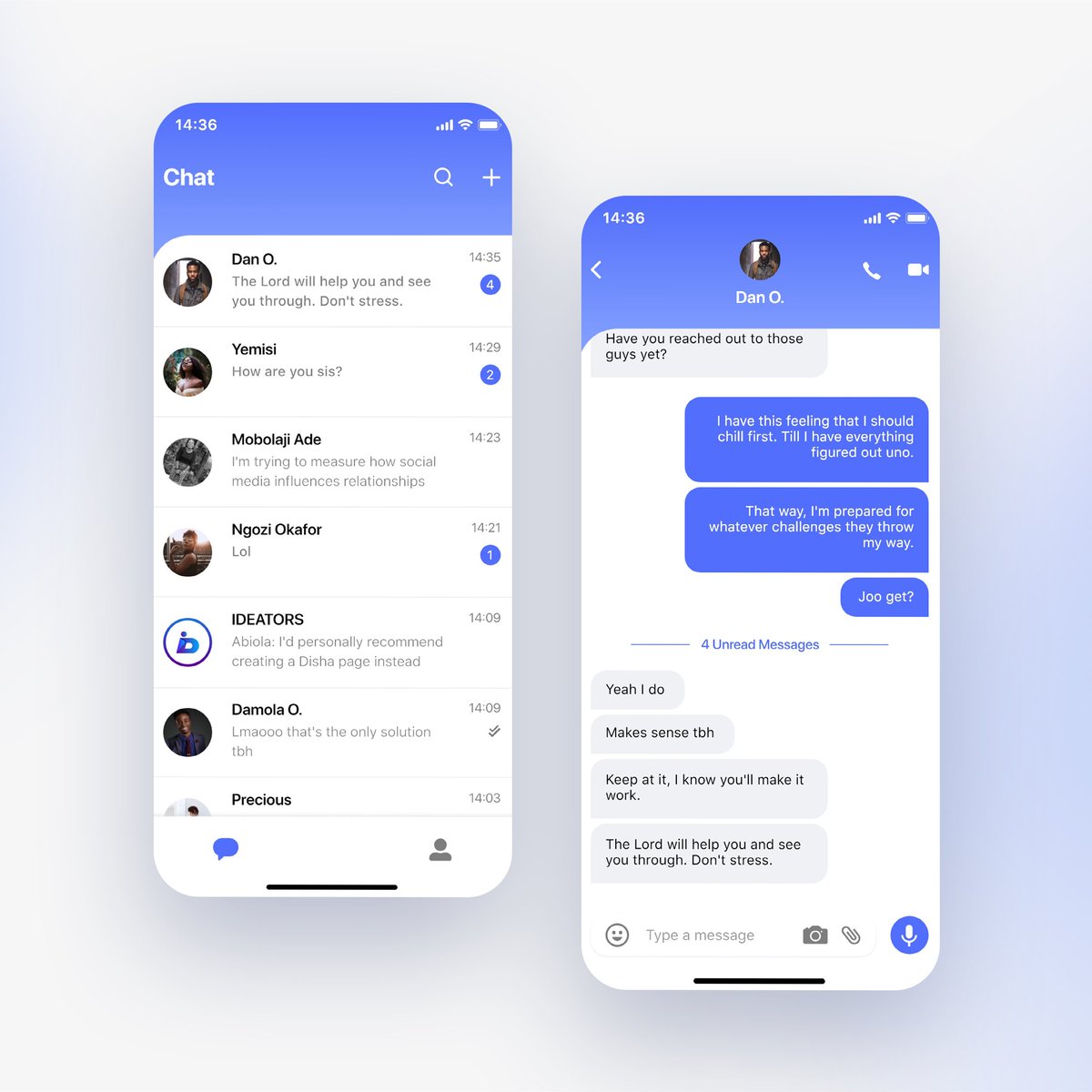 Chat App UI Design Concept Daily Challenge 013 Designed with #AdobeXD.