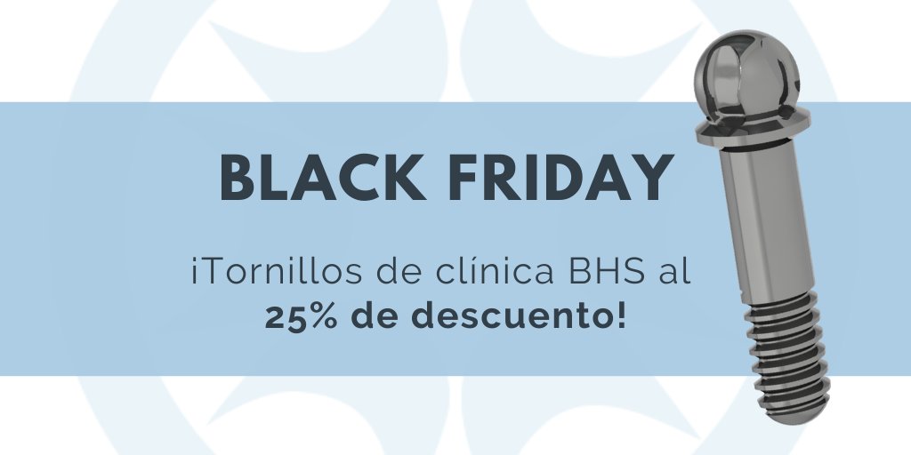 BallHeadTech's tweet image. ⚡️⚫️ ¡Arranca el #BlackFriday en BHS!
Tornillos de clínica al 25% de descuento hasta el PRÓXIMO LUNES 02/12/2019. Llámanos ya y aprovecha esta oferta 📞
#AditamentosProtésicos #ImplantologíaDental #BallHeadTech