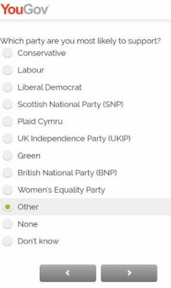 PollsdotUK's tweet photo. Questions about YouGov's polling now arising. Did they list the BrexitParty on the list, or did they put them under "other". 

This could be quite a big story developing. https://t.co/MuzYC5qwwL