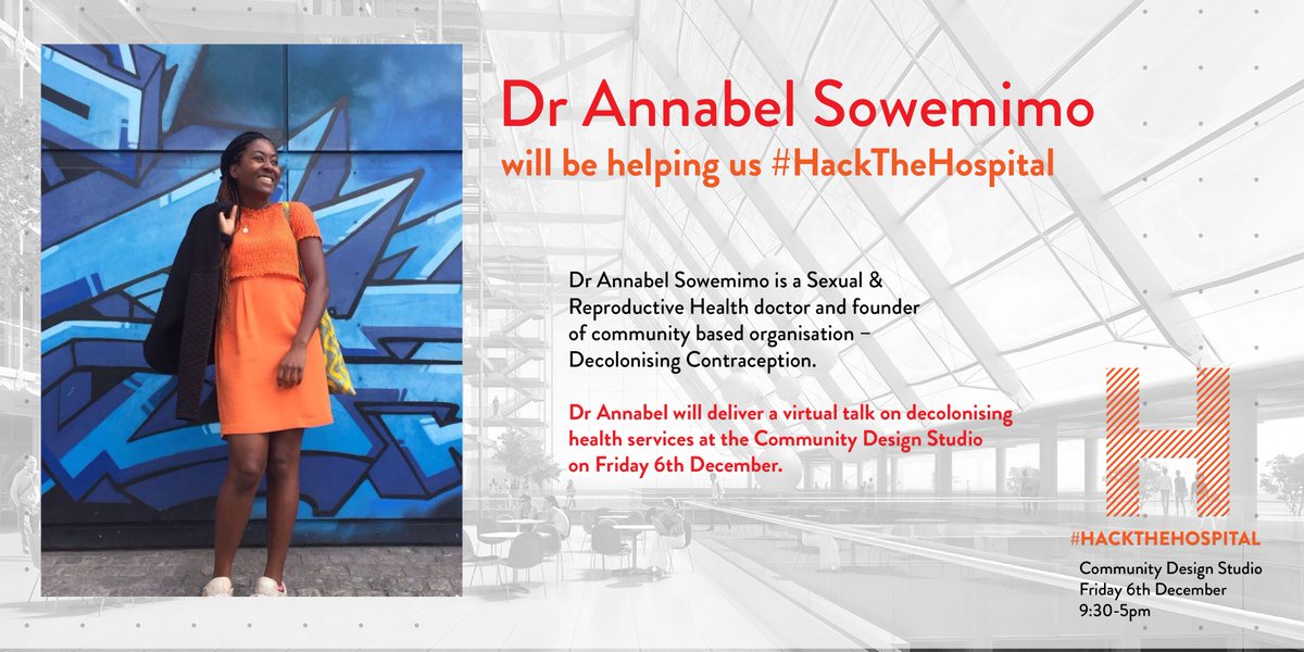SpaghettiLabs's tweet photo. We're really excited to announce that Dr Annabel Sowemimo @SoSowemimo will be helping us #HackTheHospital next week with an injection of knowledge around the challenges people of colour face engaging with health services. https://t.co/KBJKxRT3jv