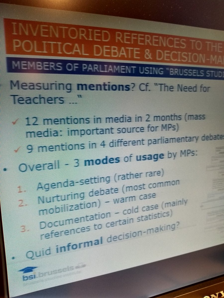 sterretje8's tweet photo. Interesting tracking of pathway to impact of research by Brussels Studies Institute. How do policy makers use their studies and research results? #ECOOM https://t.co/CQcHsJyl47
