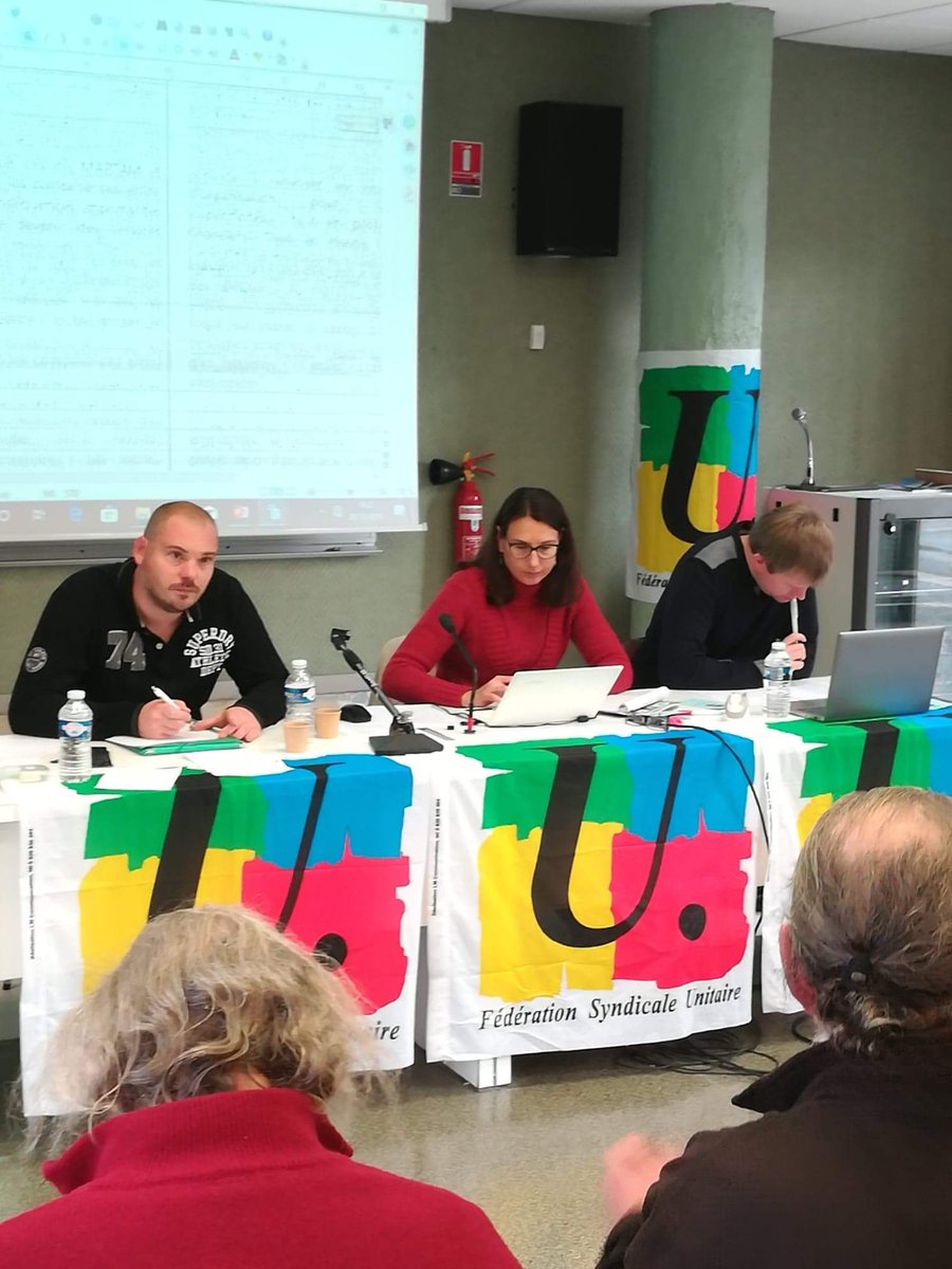 FSUHauts_France's tweet photo. Le deuxième jour du #congresfsu de la Fsu62 recommence avec l'étude du thème 1. Hier, les thèmes 2 et 4 avec la présence de Benoît Teste @PresseFSU @leSNU62twitte @snesdelille @SNESFSU @leSNUtwitte @snetapfsu https://t.co/l6Rk5wK74C