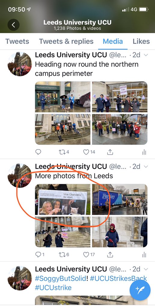 Now, this image was embedded alongside three others in one tweet which was part of numerous tweets of images from the picket line on Monday. Nobody can claim that there was any attempt to promote that image over any other.