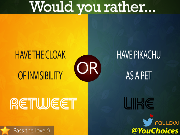 YouChoices's tweet photo. Would you rather... https://t.co/yXTcEsxY4N
