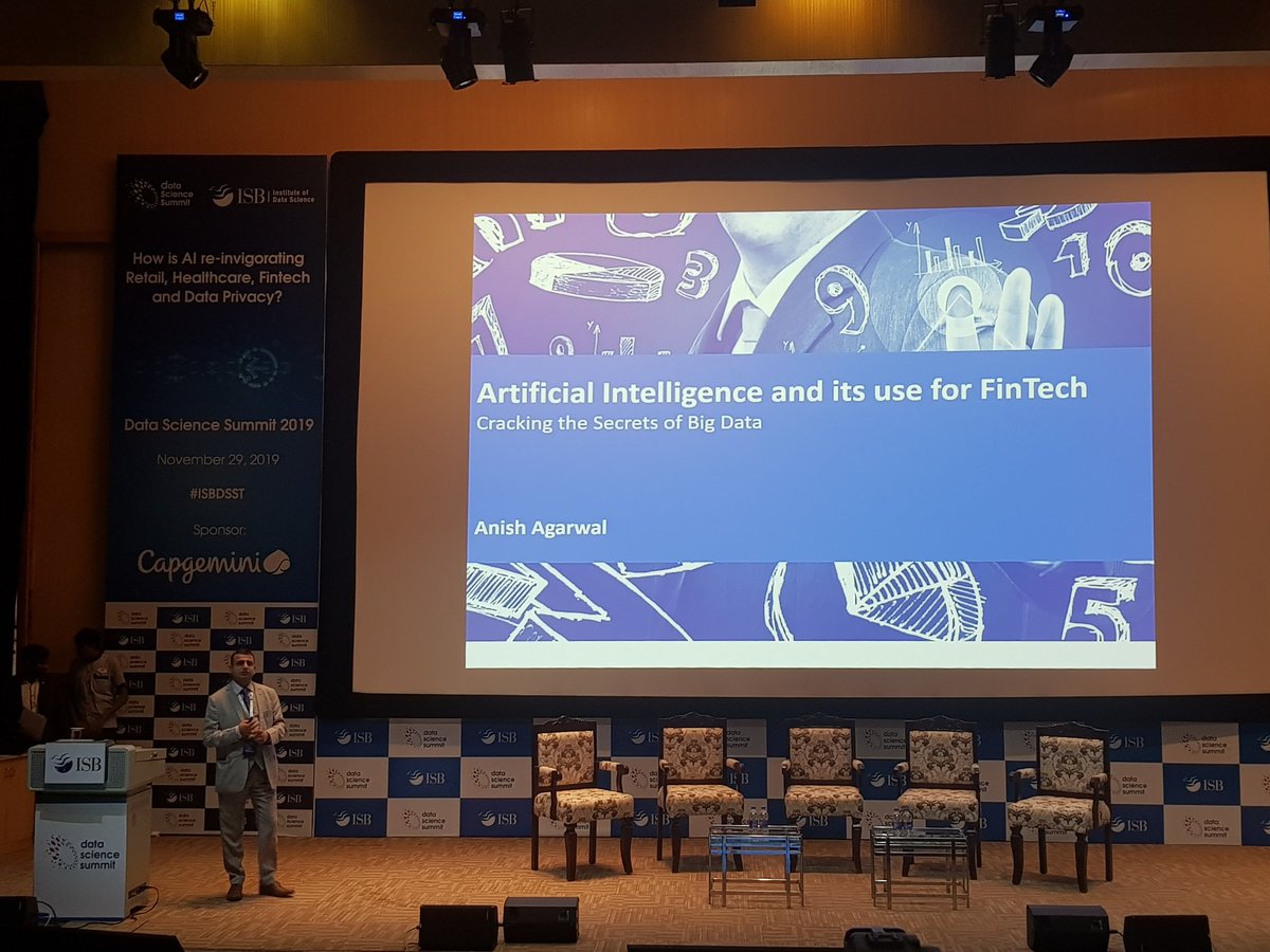 watrutalkin's tweet photo. @agarwalanish, Director D&amp;A at @RBS is the next keynote speaker, talking on the topic of AI in Fintech and cracking the secrets of Big Data at #ISBDSST @ISBedu https://t.co/THJIsVXHKW