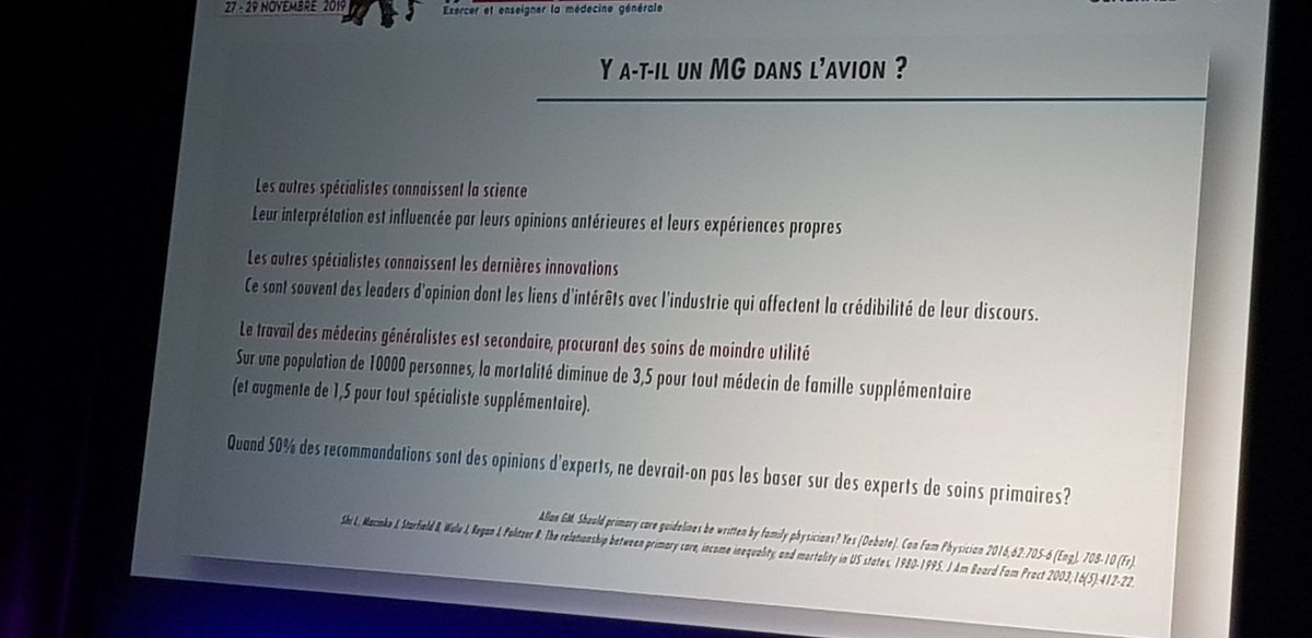 "Sur une population de 10000 personnes, la mortalité diminue de 3.5 pour tout MG supplémentaire et augmente de 1.5 pour tout spécialiste supplémentaire"
#boum #CNGE2019