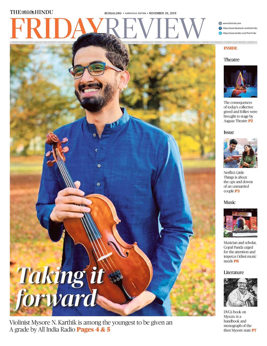 violinkarthik's tweet photo. Featured in Hindu’s Friday review!! 😊

Here is the link to the article :

https://t.co/6rCyBPDMyk

#violinist #violin #carnaticmusic #carnatic #carnaticviolin #music #interview #newspaper #thehindunewspaper #newspaperarticle #paper #musician #indianmusicians #mysorekarthik https://t.co/Ub4wACOted