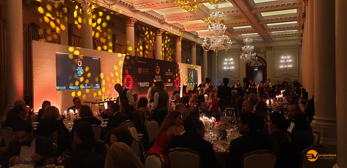 Happy #Friday!  What a stunning event at <a href="/Langham_London/">The Langham, London</a> to celebrate Arab Women of the Year Awards 2019 #AVP #avprojections #london #arabia #arabwomenawards #londonarabi #eventprofs #eventprofsuk #audiovisual