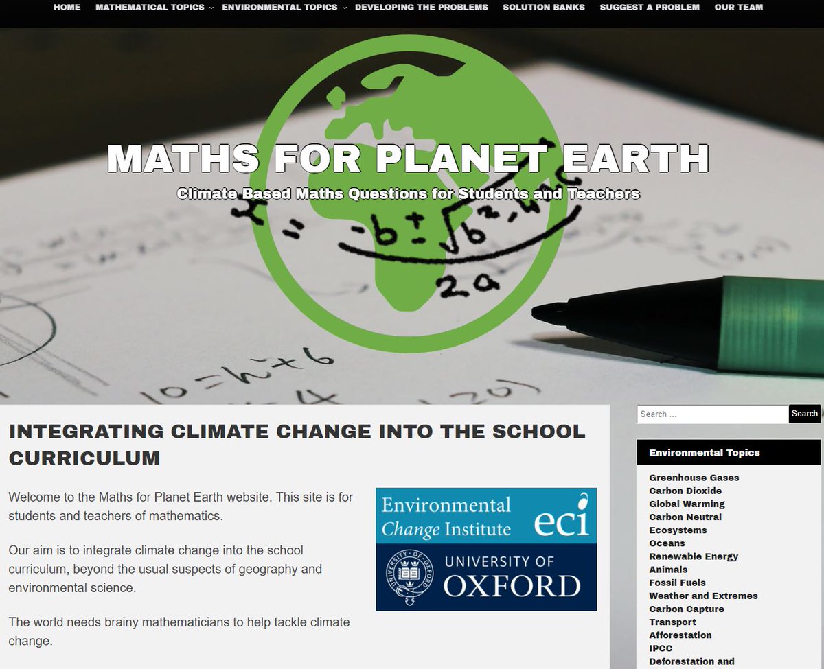 New MathsforPlanetEarth.org from Oxford Uni- for school teachers and students #FridaysforFuture
climatenewsnetwork.net/do-your-maths-…