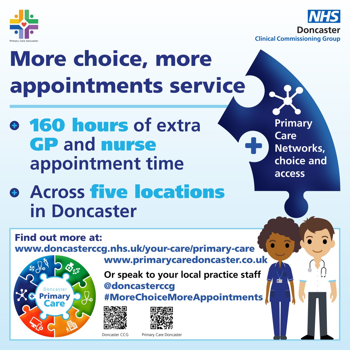 <a href="/DBH_NHSFT/">Doncaster and Bassetlaw Teaching Hospitals</a> <a href="/MyDoncaster/">City of Doncaster Council</a> <a href="/rdash_nhs/">RDaSH NHS FT</a> <a href="/DeanEggitt/">Dr Dean</a> <a href="/NickHunter19/">Nick Hunter</a> *The #MoreChoiceMoreAppointments service - providing 160 extra hours of GP and nurse appointments time - early mornings, evenings and weekends
*The Minor Injuries Unit at Mexborough
*GP Out of Hours service - call 0300 123 9990 from 6pm until 8am

👇