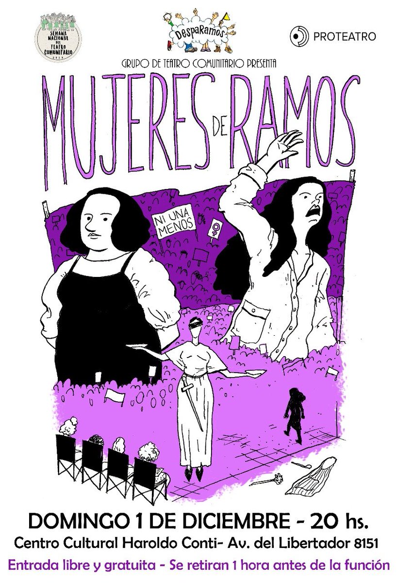 DespaRamos's tweet photo. Este domingo a las 20hs. "Mujeres de Ramos" en el @CCMHCONTI en el marco de la @SemanaTc 🎉🎉

🎫Entrada libre y gratuita- Las entradas se retiran una hora antes de la función https://t.co/IxXDgLlDXK