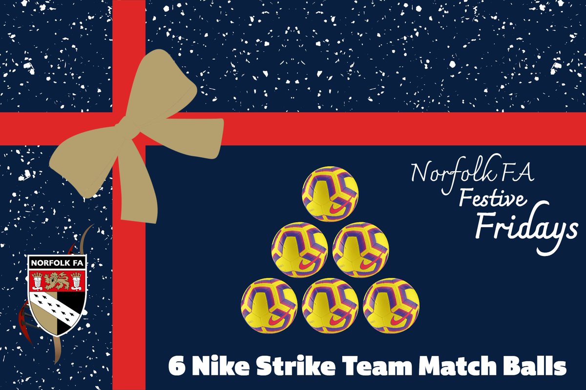 NorfolkCountyFA's tweet image. GIVEAWAY | For the first Norfolk FA #FestiveFriday we are giving away 6⃣ Nike Strike Team Match Balls! 🎄🤶🎅 

To be in with a chance of winning, simply RETWEET this Tweet and make sure you are FOLLOWING us! #NorfolkFootball ⚽️

Competition closes on Monday 2 December at 9am.