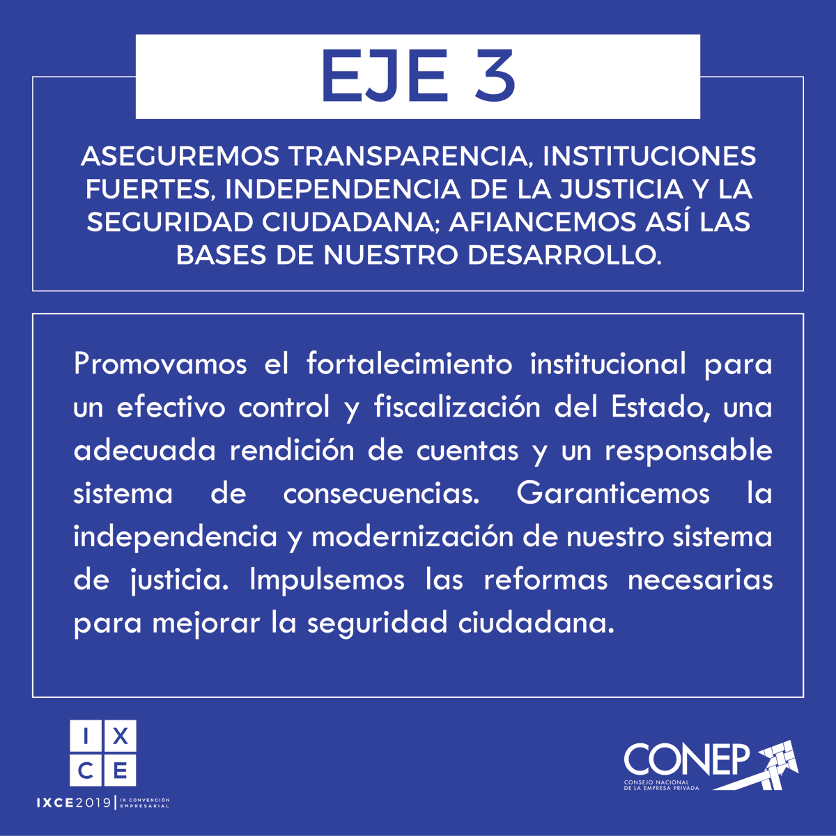 CONEP_RD's tweet photo. El EJE 3 de la IXCE2019: "Institucionalidad, transparencia y seguridad como base de nuestro desarrollo", discutió sistema de consecuencias, órganos de control y consolidación institucional, la transparencia, la seguridad ciudadana, y el desarrollo social y económico. #IXCE2019 https://t.co/PsXcL6QBtn