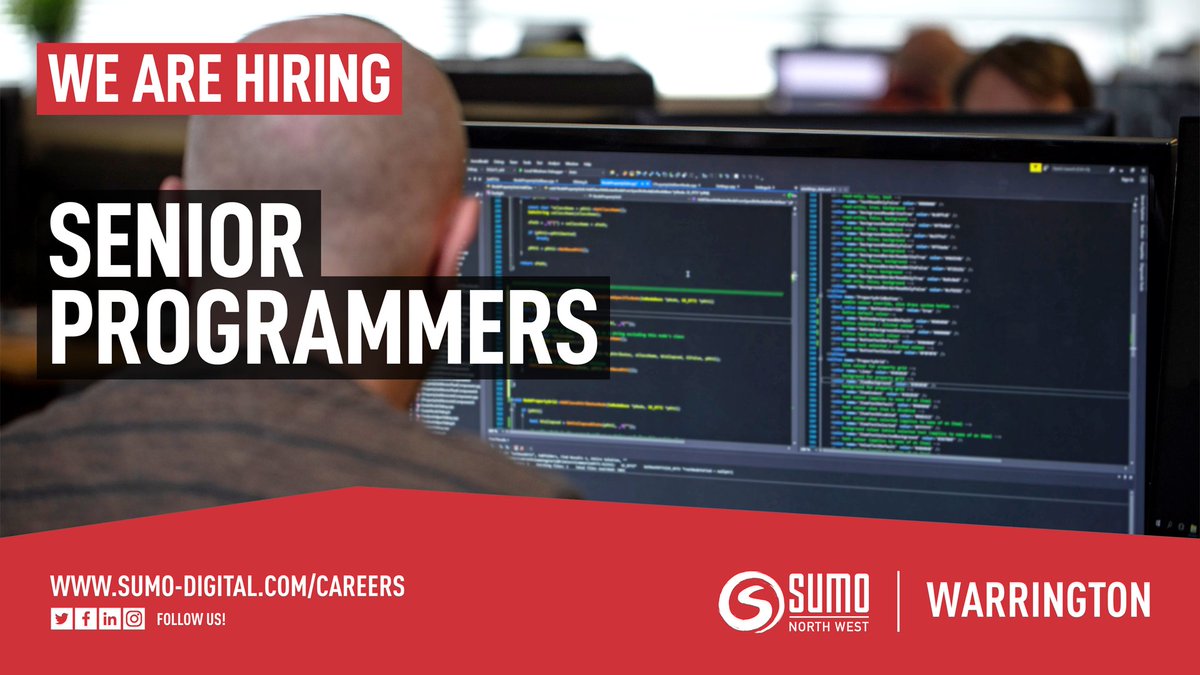 SumoDigitalLtd's tweet image. We have a number of Senior Programmer roles available at our brand-new #SumoNorthWest studio!

Come and join us here in Warrington and play a critical role in our development team!

Apply today:
jobs.lever.co/sumo-digital/d…

#GameJobs #CodeJobs