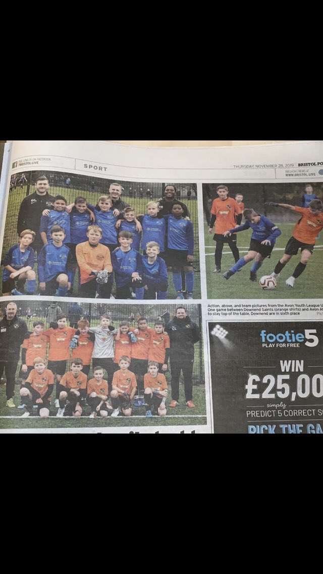 Great to see our u12’s feature in this weeks <a href="/BristolLive/">Bristol Live</a> sports coverage. The boys are doing really well in their first season in Div 1, marshalled positively as always by <a href="/chrisluton2/">chris luton</a> and Micky M ⚽️⚽️⚽️