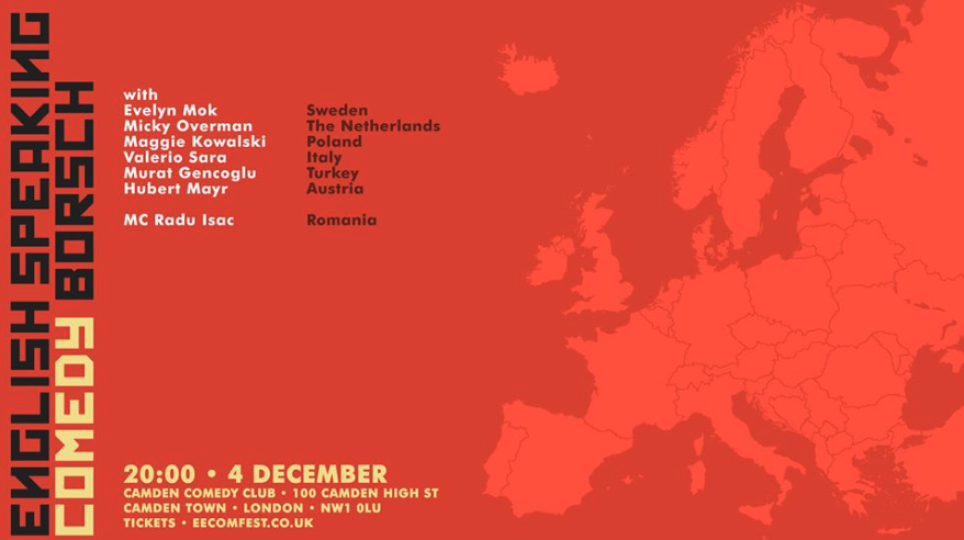 TicketText (@tkttxt) on Twitter photo 🔥ENGLISH SPEAKING COMEDY BORSCH 🔥
The Eastern European Comedy Festival with <a href="/EvelynMok/">Evelyn Mok</a> @mickyoverman @maggiekcomedy <a href="/ucinsan/">Murat Gençoğlu</a> <a href="/ValerioSaraYeah/">Valerio Sarà</a> @H_Mayr_Comedy & <a href="/raduisac/">Radu Isac</a>
Wednesday 4th Dec at <a href="/CamdenComedy/">Camden Comedy Club</a>
Tickets - bit.ly/2XY0x9e 🔥ENGLISH SPEAKING COMEDY BORSCH 🔥
The Eastern European Comedy Festival with <a href="/EvelynMok/">Evelyn Mok</a> @mickyoverman @maggiekcomedy <a href="/ucinsan/">Murat Gençoğlu</a> <a href="/ValerioSaraYeah/">Valerio Sarà</a> @H_Mayr_Comedy & <a href="/raduisac/">Radu Isac</a>
Wednesday 4th Dec at <a href="/CamdenComedy/">Camden Comedy Club</a>
Tickets - bit.ly/2XY0x9e
