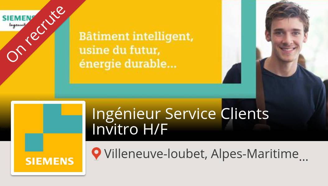 EricGassmann18's tweet photo. Nouvelle offre de #job chez #Siemens Villeneuve-loubet, Alpes-Maritimes, F...! Ingénieur #Service #Clients Invitro  H/F https://t.co/PayOPBzz4E https://t.co/8EX7miblva