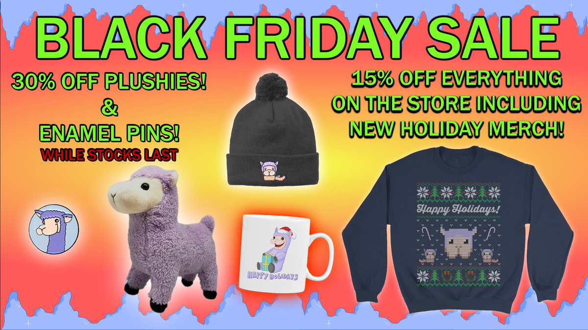 Hope you all enjoyed Thanksgiving! All my merch is on sale over at Crowdmade today, the plushie and pin are 30% off and there's only a few left, I'm not sure if I'll be able to bring these back next year so grab one while you can!

crowdmade.com/collections/ll…