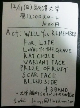 ingk88's tweet photo. WILL YOU REMEMBERラストショーついに明日っす！これ多分FORLIFEファーストショーなんですけど、WYR(牧村)との共同企画でした。フライヤーは当時小6の直人の手書き。 https://t.co/Tvo86Rf5y9