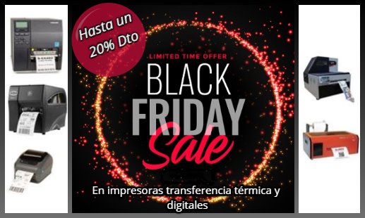 Codintecsl's tweet photo. ¿Pensando en renovar o comprar una impresora de etiquetas? Aprovecha nuestro #BlackFriday y consíguela con un 20% de descuento!!!!!! Contacta con nosotros ☎️937845202 ➡️https://t.co/rwux2NYryA https://t.co/kNzRmMoiO4