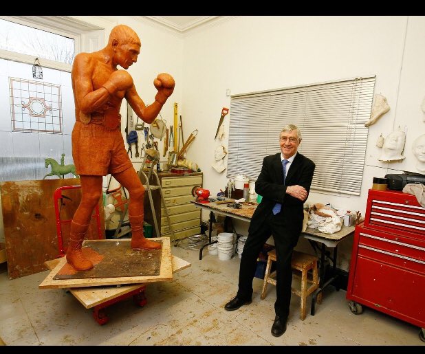 Ken , getting a look at how his statue  and how it will look.  #gettingthere.   #kbf