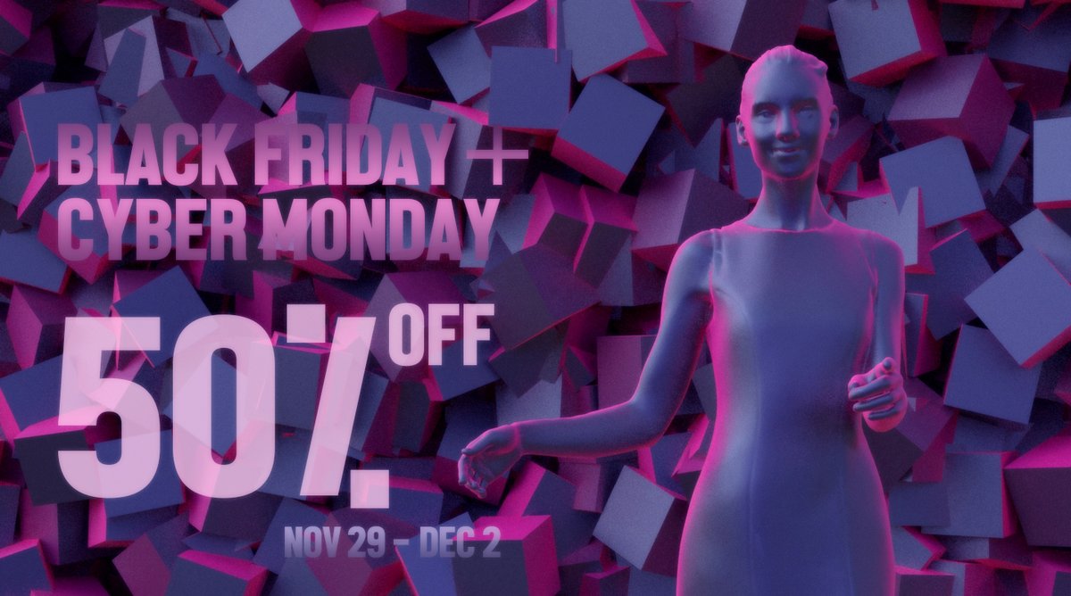Only this Black Friday to Cyber Monday
GET 50% OFF with a "BlackFriday2019" coupon!
#BlackFriday #BlackFridayPSOffers #BlackFridayCdiscount #BlackFridaySale #blackfriday3D #3D #3dassets #3dpeople #renderingpeople #3dmodels #3dassets #CyberMonday #CyberMonday2019 #BlackFriday2019