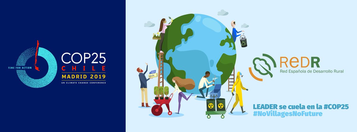 LEADER🇪🇺🌿se cuela en la #COP25Madrid🌡️🌍

El medio rural, presente en una de las citas medioambientales del año 

📌REDR organiza dos actividades: 

🛠️🍃Taller de emprendimiento verde
📸👩🏻‍🌾Expo #MujeresRurales con <a href="/IICA_Europa/">IICA Europa</a> 

🔗bit.ly/35F5zdo

#NoVillagesNoFuture