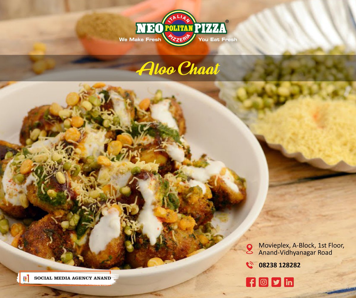 Aloo Chat

Order Now On Zomato - bit.ly/neopolitananand
Call Now: 918238128282

#aloochat #pizza #pizzatime #pizzalover #foodie #neopolitanpizza #neopolitan #restaurant #lunch #dinner #food #healthyfood #zomato #anand #socialmediaagencyanand