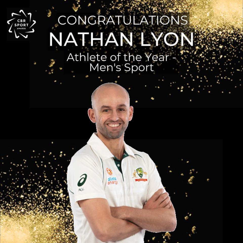 None better than our very own though. <a href="/NathLyon421/">Nathan Lyon</a> taking home the Athlete of the Year - Men's Sport Award. #yeahthegoat
#cbrsportawards <a href="/CricketACT/">Cricket ACT</a>