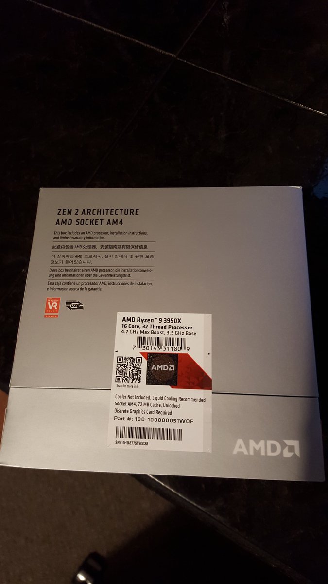 Dreaded_Llama's tweet photo. OK who is jealous of my new piece of hardware? #amd #3950x #teamred #Ryzen9 https://t.co/6wyM5Odh1r