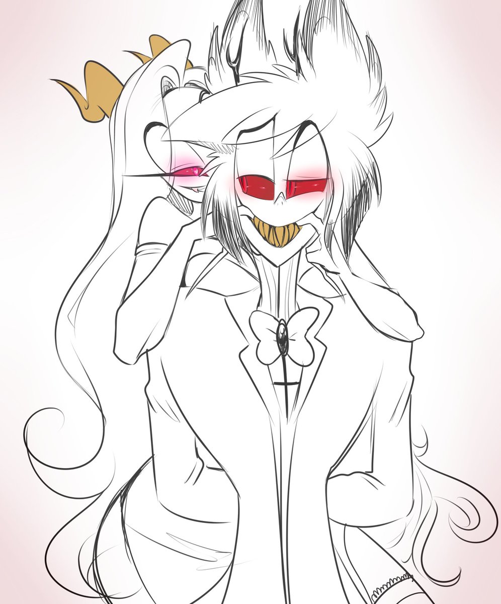 C0fee_Studios's tweet photo. My sona and the boy #Alastor https://t.co/9RQrt3MJHQ