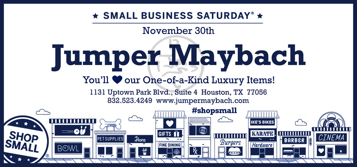 JumperMaybach's tweet photo. Happy Holidays from all of us at Jumper Maybach. Today, BLACK FRIDAY 2019 starts the holiday shopping season. We would love for you to visit us for your holiday gifts. When a customer purchase exceed $200.00 receive a pocket square as a gift. #uptownpark #UPhtx #jumpermaybach https://t.co/z6eHPHyeDO