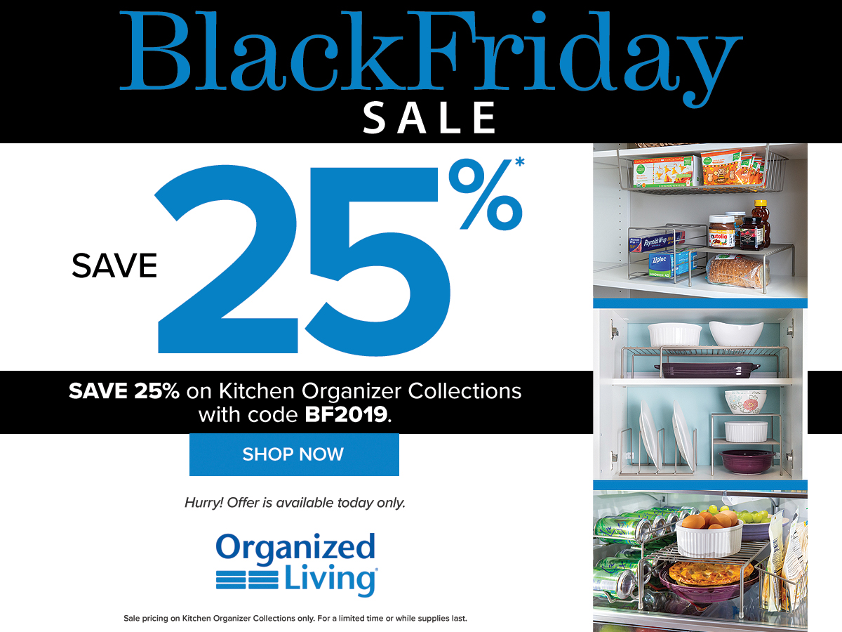 Today only, receive 25% Off our new Kitchen Organizer Collections! They're perfect for keeping the kitchen cleaned and organized all year long. Shop now: bitly.com.