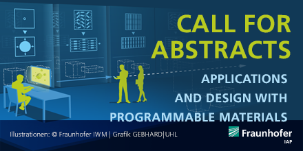 FraunhoferIAP's tweet image. Call for Abstracts | International conference on #ProgrammableMaterials | April 2020 | Berlin 

Submit your contributions on applications and design with programmable #materials until Dec 6th: s.fhg.de/x6S

#ProgMatCon2020 #materialdesign #research