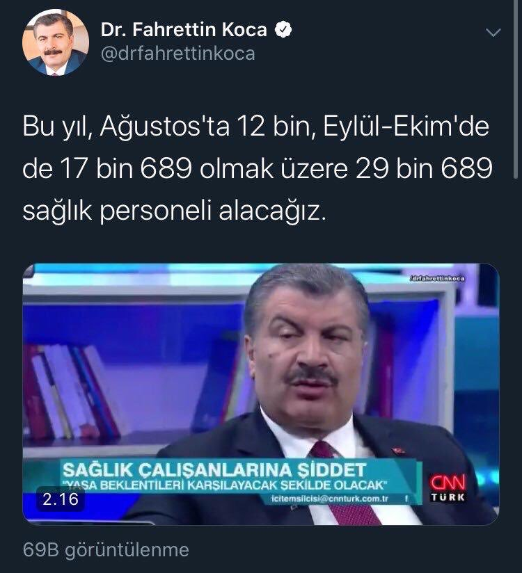 #SağlıkAtamasıTekSeferde 
<a href="/drfahrettinkoca/">Dr. Fahrettin Koca</a>