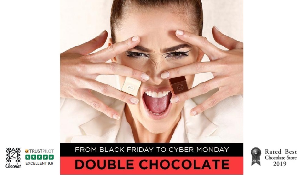 From #BlackFriday to #CyberMonday Get Double Chocolate from #zChocolat. Share the Z.  bit.ly/34skZl7 #BlackFridaySale #BlackFriday2019 #HolidayChocolate #Chocolates