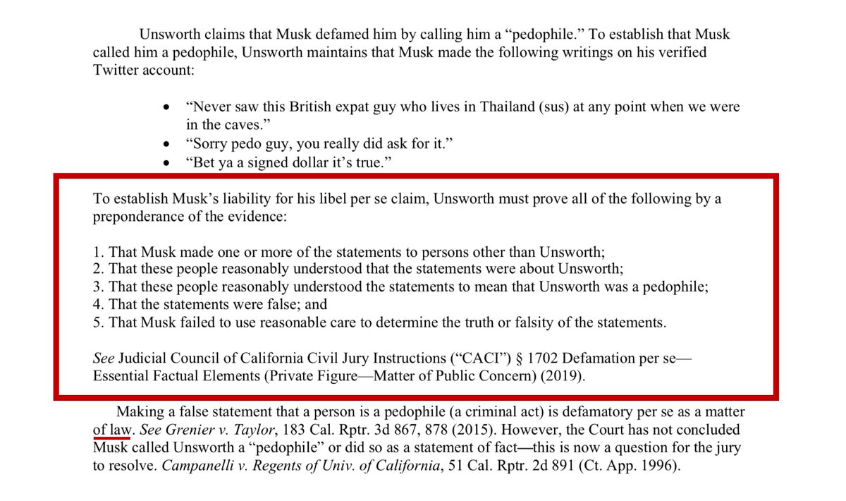 4/ In that case, it seems like a slam dunk. Reconsider the judges order with the new tweet in mind. #1 check. #2 check. #3 check. #4 check. #5 check. No brainer.  $TSLAQ