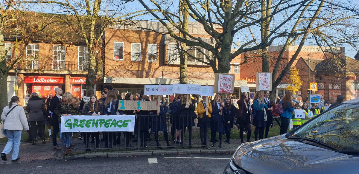 Very proud of our students taking part in the global climate strike at lunchtime today joined by students from Katherine Warington and Crabtree junior school. #climatestrikes #GlobalClimateStrike