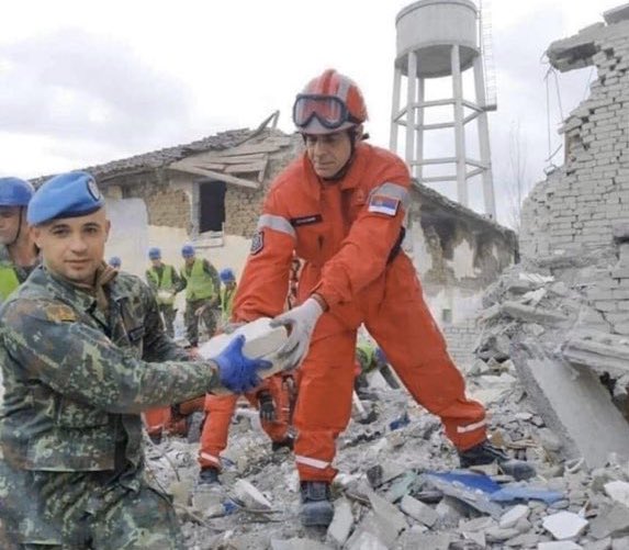 In the name of peace, disaster bringing enemies together #earthquakeinalbania