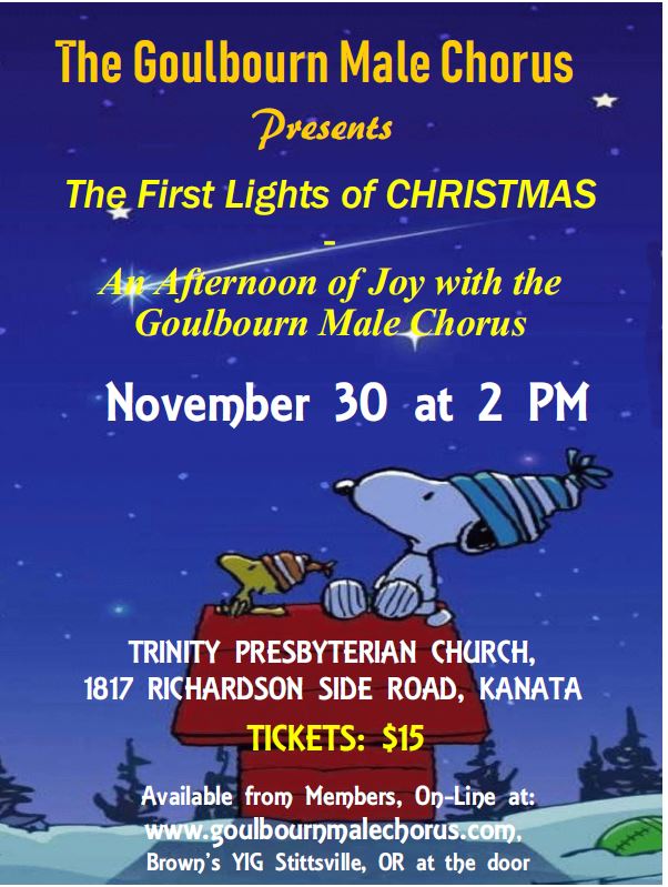 Eli_ElChantiry's tweet image. Get your tickets to the Goulbourn Male Chorus for their performance tomorrow afternoon. The Chorus is made up of men from Goulbourn and surrounding communities including #Ward5Ott.